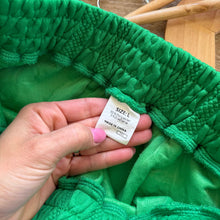 Load image into Gallery viewer, Cable-Knit Embossed Cap Sleeve Top Drawcord Shorts Lounge Set Green L