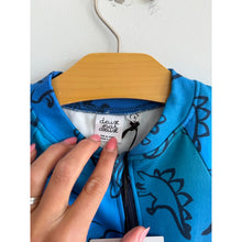 Load image into Gallery viewer, Deux Par Deux Gradient Dinosaur Print One Piece Thermal Base Layers Blue 4 NWT
