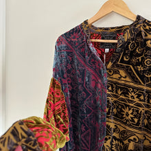 Load image into Gallery viewer, Johnny Was Frida Velvet Patterned Button Down Shirt Red/Yellow M