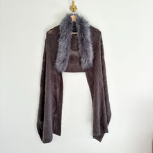 Load image into Gallery viewer, Cashmere Rabbit Fur Neck Warmer Wrap Gray One Size