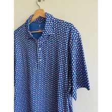 Load image into Gallery viewer, Fairway & Greene Floral Pattern Collared Short Sleeve Polo Shirt Blue XL