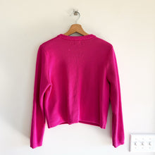 Load image into Gallery viewer, J. Crew Cotton Lady Ribbed Crew Neck Cropped Long Sleeve Cardigan Pink M
