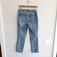 Load image into Gallery viewer, Evereve The Ever Straight High Rise Distressed Denim Cropped Jeans Blue 26