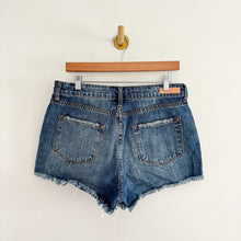 Load image into Gallery viewer, BP. Distressed Denim Mid Rise Dark Wash Cut-Off Shorts Blue 31