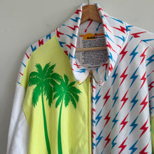 Load image into Gallery viewer, Aviator Nation RARE Bolt Palm Trees Fleece 1/2 Zip Sweatshirt Blue Yellow XL