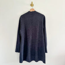 Load image into Gallery viewer, Eileen Fisher Merino Wool Asymmetric Zip Coat Jacket in Charcoal