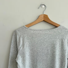 Load image into Gallery viewer, Abercrombie & Fitch Henley Button Front Ribbed Scoop Neck Long Sleeve Top Gray S