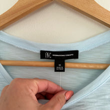 Load image into Gallery viewer, NWT INC International Concepts Ruched Side Short Sleeve T-Shirt Blue 1X