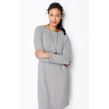 Load image into Gallery viewer, J. Jill Ribbed Knit Round Neck Long Sleeve Sweater Dress Gray Heather M NWT