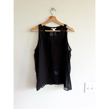 Load image into Gallery viewer, Helmut Lang Ghost Silk Sleeveless Crew Neck Sheer Tank Top Black L