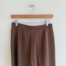 Load image into Gallery viewer, Piazza Sempione Pure Wool Pleated Front High Rise Dress Pant Trousers Brown 44