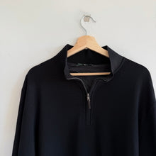 Load image into Gallery viewer, Fairway & Green Baruffa Merino Long Sleeve 1/4 Zip Pullover Windsweater Black