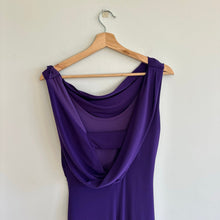 Load image into Gallery viewer, Joseph Ribkoff Cinch Side Draped Back Sleeveless Dress Purple 6