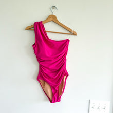 Load image into Gallery viewer, J. Crew One Shoulder One-Piece Swimsuit Fuschia Pink BC108 4 NWT