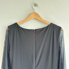 Load image into Gallery viewer, Joseph Ribkoff Beaded Bell Sleeve Round Neck Knee Length Dress Black 14