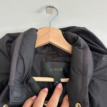 Load image into Gallery viewer, J. Crew Wintress Faux-Fur Hood Mid Length Outdoor Puffer Coat Black XS