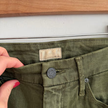 Load image into Gallery viewer, Mother Looker Ankle Fray High Waisted Jeans Military Green 25