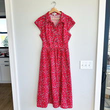 Load image into Gallery viewer, HAYDEN Floral Short Sleeve Midi Shirt Dress Red L