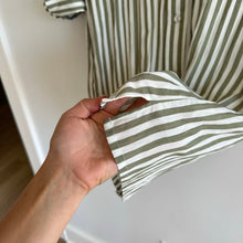 Load image into Gallery viewer, Vince Coast Striped Long Sleeve Shirtdress Green White