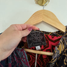 Load image into Gallery viewer, Johnny Was Frida Velvet Patterned Button Down Shirt Red/Yellow M