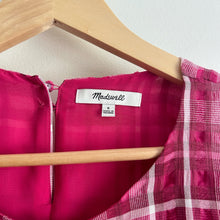 Load image into Gallery viewer, Madewell Plaid Puff-Sleeve Top Pink S