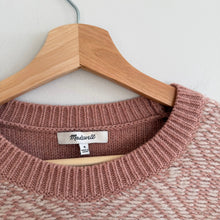 Load image into Gallery viewer, Madewell Fringe Knit Crew Neck Long Sleeve Pullover Sweater Pink M