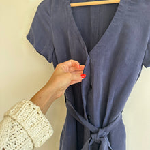 Load image into Gallery viewer, Madewell V-Neck Short Sleeve Straight Leg Jumpsuit Blue 00
