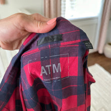 Load image into Gallery viewer, ATM Anthony Thomas Melillo Plaid Flannel Long Sleeve Shirt Dress Red Black XS