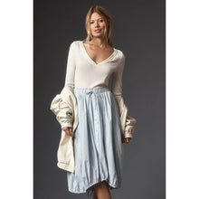 Load image into Gallery viewer, Anthropologie Daily Practice Twofer V-Neck Midi Dress White Blue M NWT