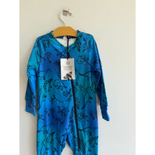 Load image into Gallery viewer, Deux Par Deux Gradient Dinosaur Print One Piece Thermal Base Layers Blue 4 NWT