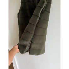 Load image into Gallery viewer, Donna Salyers Fabulous Faux Horizontal Panel Zip Up Vest Green L