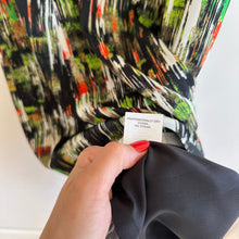 Load image into Gallery viewer, Classiques Entier Silk Blend Sleeveless High Low Dress Black Green 10