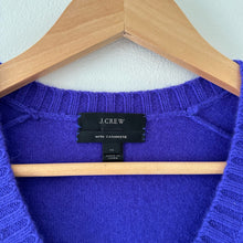 Load image into Gallery viewer, J. Crew Cashmere V-Neck Long Sleeve Pullover Sweater Purple XS