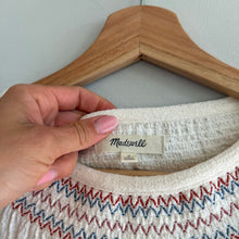 Load image into Gallery viewer, Madewell Superlight Jacquard Embroidered Smocked Blouse Cream S