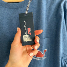 Load image into Gallery viewer, Vineyard Vines Football Whale Pocket Long Sleeve T-Shirt Moonshine L NWT