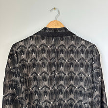 Load image into Gallery viewer, Missoni Silk Blend Single-Breasted Notch Lapel Lace Overlay Blazer Black 46