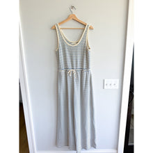 Load image into Gallery viewer, By Together Lounging For Life Striped Pattern Sleeveless Jumpsuit Blue White L