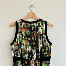 Load image into Gallery viewer, Classiques Entier Silk Blend Sleeveless High Low Dress Black Green 10