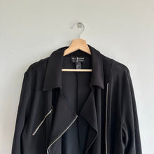 Load image into Gallery viewer, Frank Lyman Asymmetrical Zip Up Draped Collared Jacket Black 18