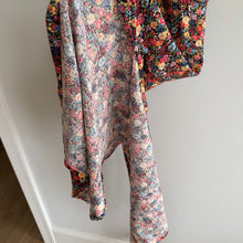 Load image into Gallery viewer, Sézane Robe Luce Floral Print Short Sleeve Maxi T-Shirt Dress Red Blue L NWT
