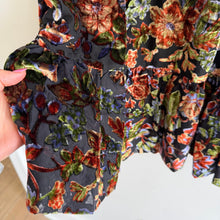 Load image into Gallery viewer, Anthropologie The Somerset Velvet Floral V-Neck Mini Dress Black M NWT