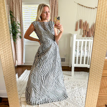 Load image into Gallery viewer, ST. JOHN Collection Threaded Sleeveless Gown Metallic Silver