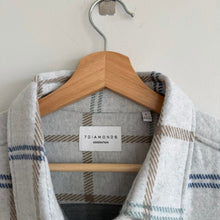 Load image into Gallery viewer, 7 Diamonds Generation Plaid Pattern Soft Knit Shacket Blue L