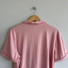 Load image into Gallery viewer, Hanna Andersson Striped Short Sleeve HannaSoft Pajama Top Pink L