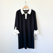 Load image into Gallery viewer, Karl Lagerfeld Paris Collared Shift Dress with Contrast Tulip Sleeve 16