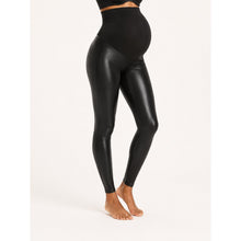 Load image into Gallery viewer, Spanx Mama Maternity Faux Leather Leggings Black L