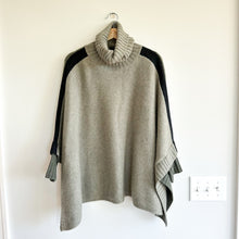 Load image into Gallery viewer, Kujten Poncho Ciara Smoking Cashmere Turtleneck Poncho Smok Stripe