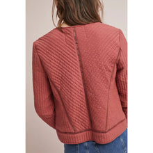 Load image into Gallery viewer, Akemi + Kin Open-Front Long Sleeve Casual Quilted Jacket Pink M