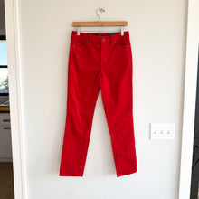 Load image into Gallery viewer, Talbots Straight Leg Corduroy Full Length High waist Pants Red 2P NWT