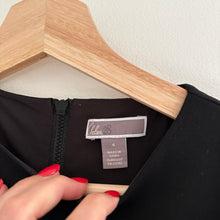 Load image into Gallery viewer, Chelsea28 Crew Neck Flutter Sleeve Mini Sheath Dress Black 4